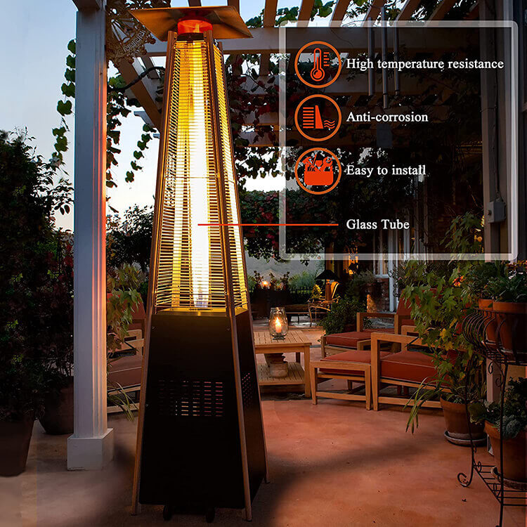 Calentador de patio con llama piramidal de 13KW 